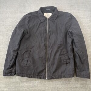 St Johns Bay Jacket Mens L Black Water Repellant Full Zip Lightweight Classic